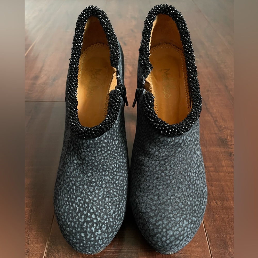 Maloles Marbled Suede Platform Ankle Booties